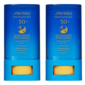 Shiseido Clear Sunscreen Stick SPF 50, 0.7 fl oz, 2-pack Eversky Store