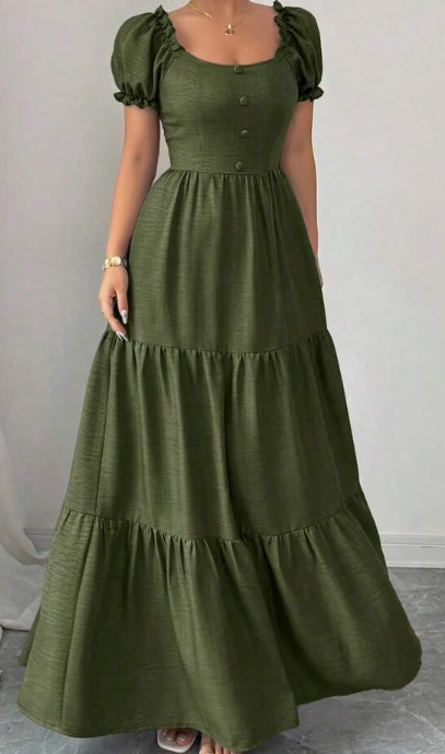 Elenzga Women's Elegant Long Dress With Unique Collar Eversky Store