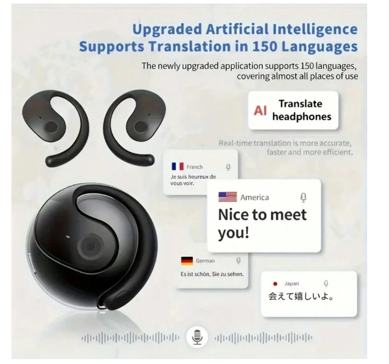 X15 Pro AI Translation Earphones, Wireless BT5.4, Noise Cancelling Call Eversky Store