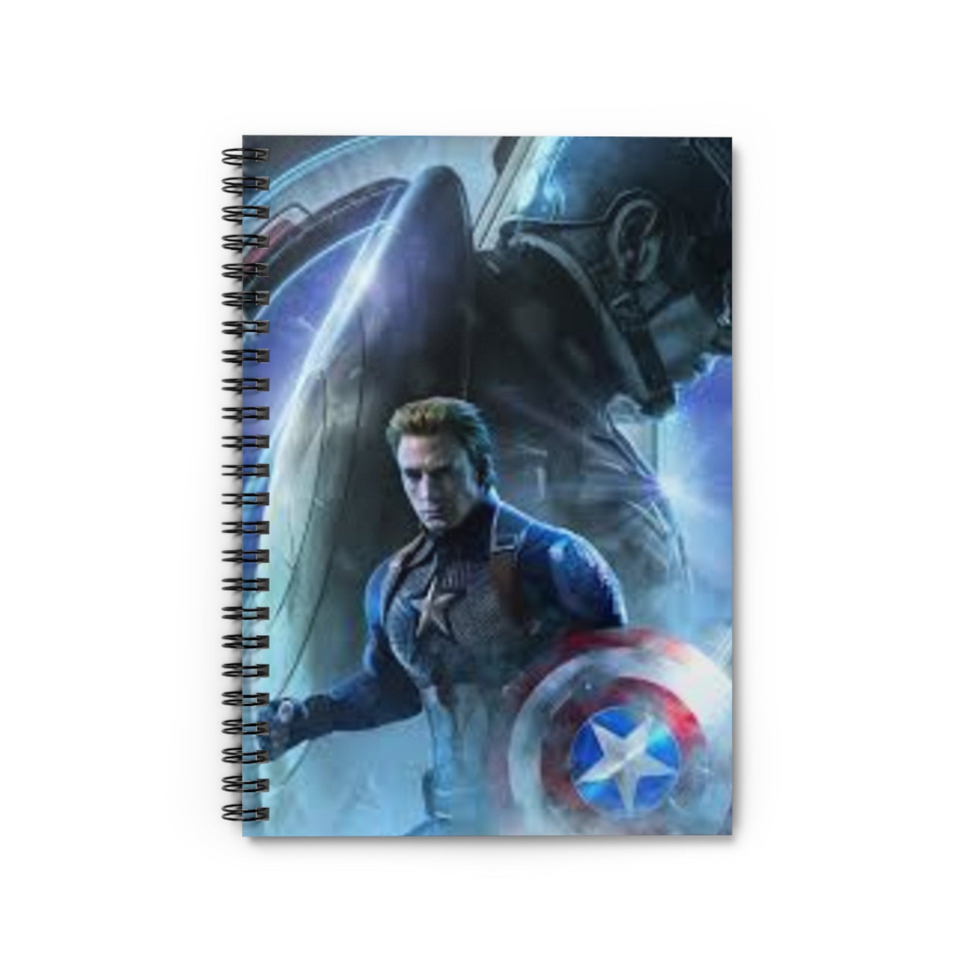 Heroic Spiral Notebook - Ruled Line, Captain America Theme, Superhero Journal, Gift for Fans, Stationery, Study Supply Printify