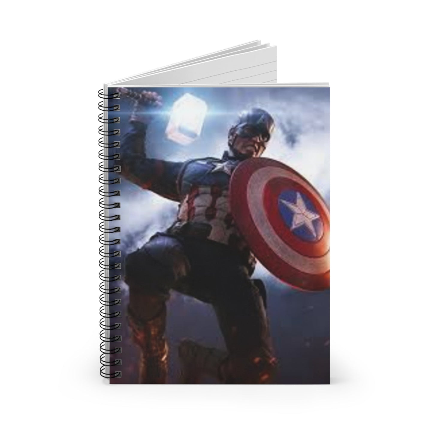 Captain America Spiral Notebook - Perfect for Fans, Journals, Sketching, School Supplies, Gifts Printify