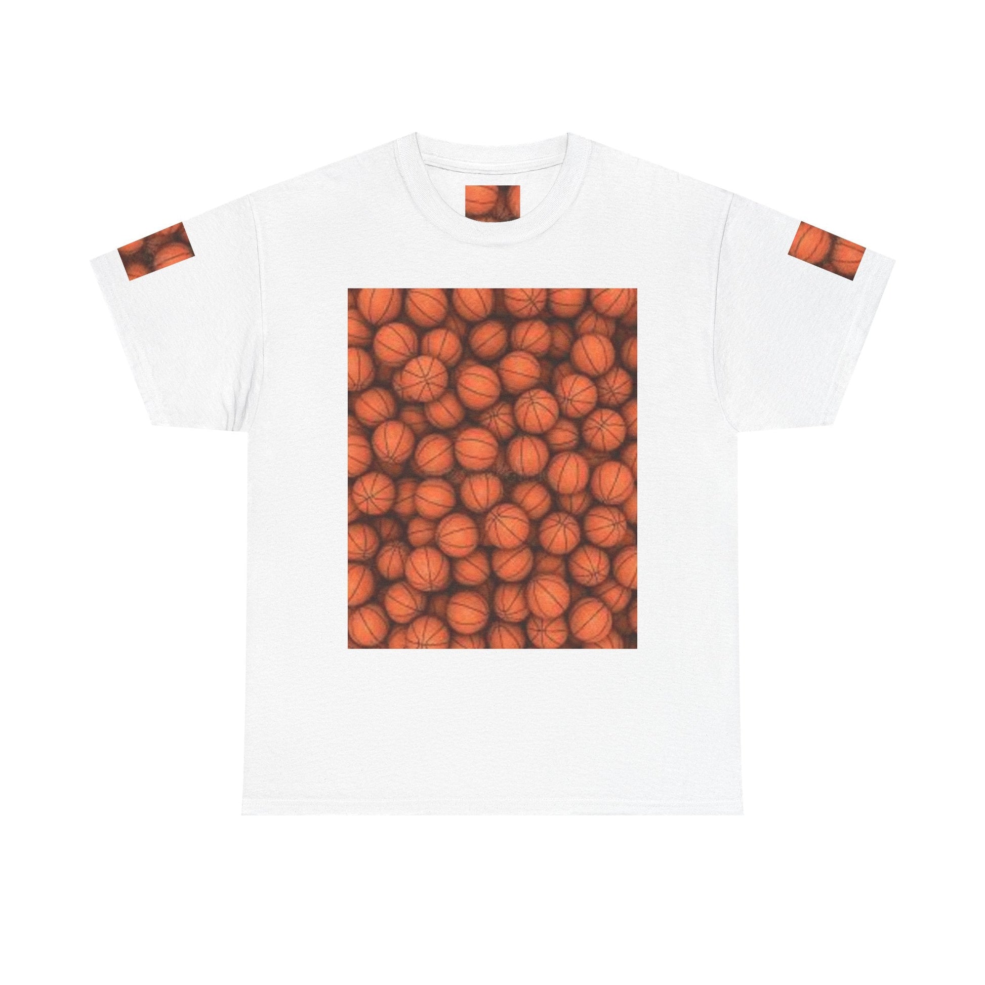 Basketball Print Unisex Heavy Cotton Tee, Sports T-Shirt, Gift for Athletes, Basketball Fan Apparel, Casual Streetwear Printify