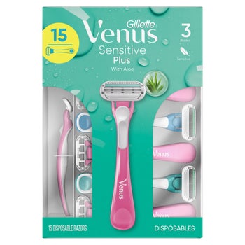 Gillette Venus Sensitive Plus Disposable Razor, 15-count Eversky Store