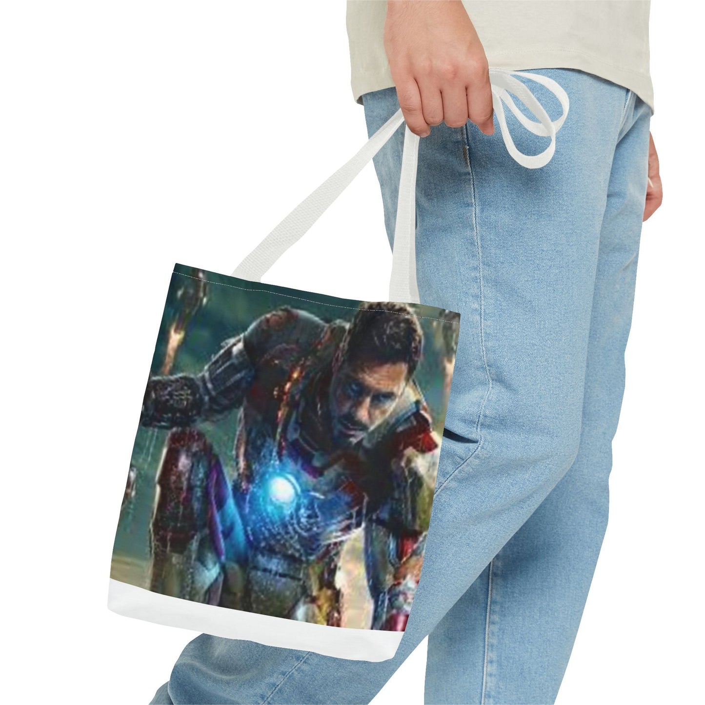 Iron Man Inspired Tote Bag - Superhero Shopper, Comic Book Lover, Gift for Marvel Fans, Everyday Use, AOP Design Printify