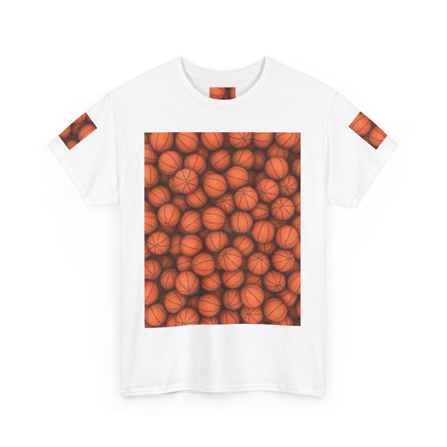 Basketball Print Unisex Heavy Cotton Tee, Sports T-Shirt, Gift for Athletes, Basketball Fan Apparel, Casual Streetwear Printify