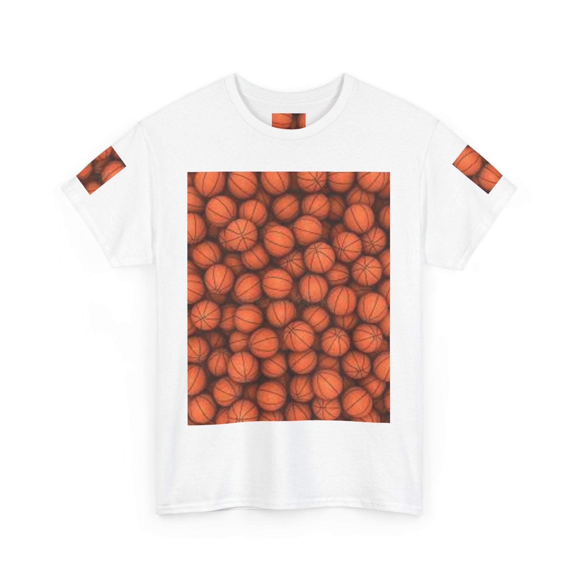 Basketball Print Unisex Heavy Cotton Tee, Sports T-Shirt, Gift for Athletes, Basketball Fan Apparel, Casual Streetwear Printify