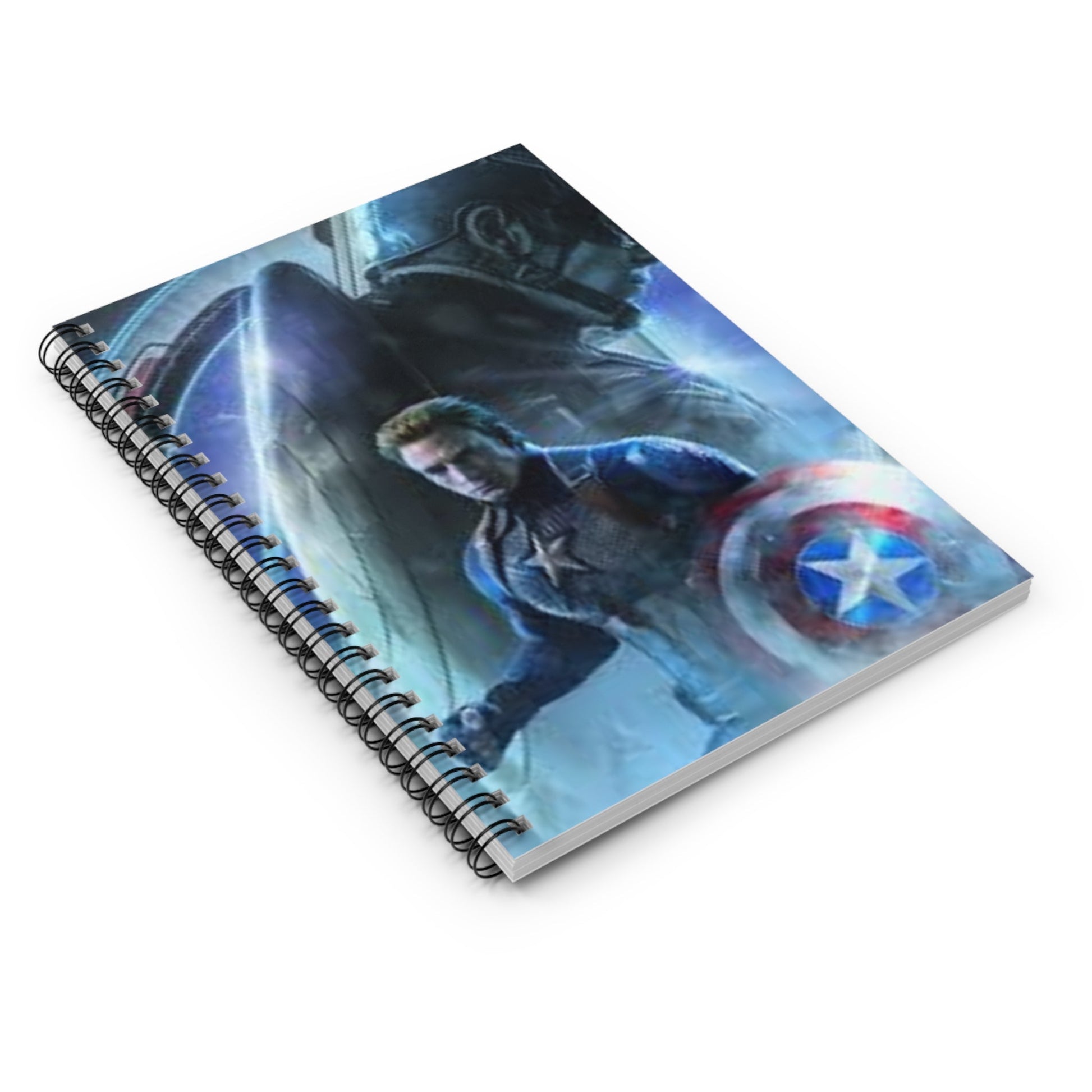 Heroic Spiral Notebook - Ruled Line, Captain America Theme, Superhero Journal, Gift for Fans, Stationery, Study Supply Printify