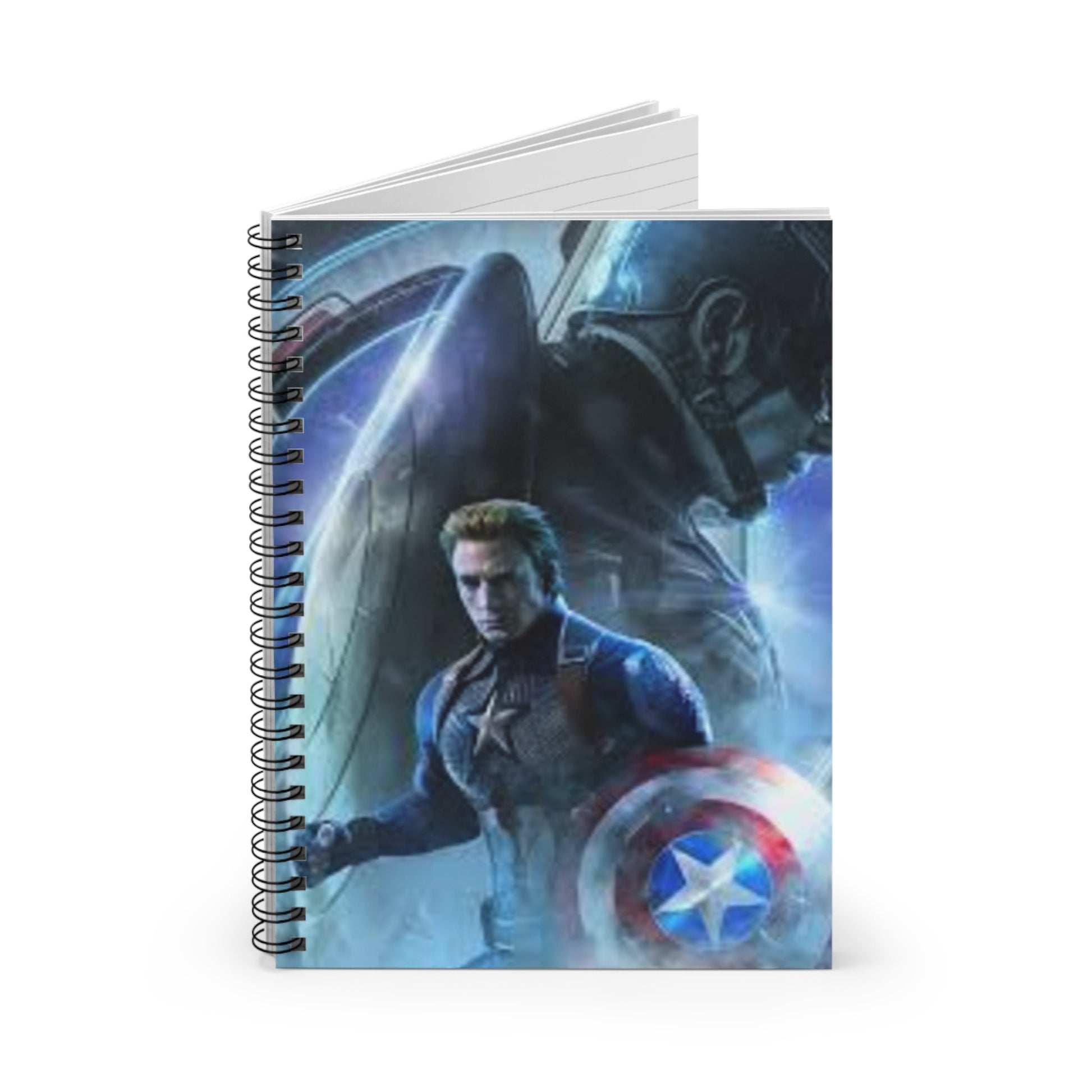 Heroic Spiral Notebook - Ruled Line, Captain America Theme, Superhero Journal, Gift for Fans, Stationery, Study Supply Printify