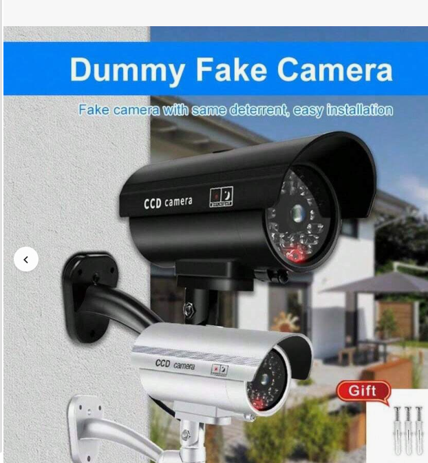 1pc Solar Powered Dummy Security Camera, Anti-Theft & Anti-Burglar, Slightly Waterproof, Red LED Light Blinking, Eversky