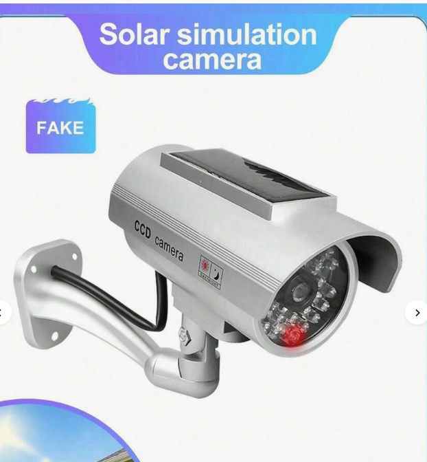 1pc Solar Powered Dummy Security Camera, Anti-Theft & Anti-Burglar, Slightly Waterproof, Red LED Light Blinking, Eversky