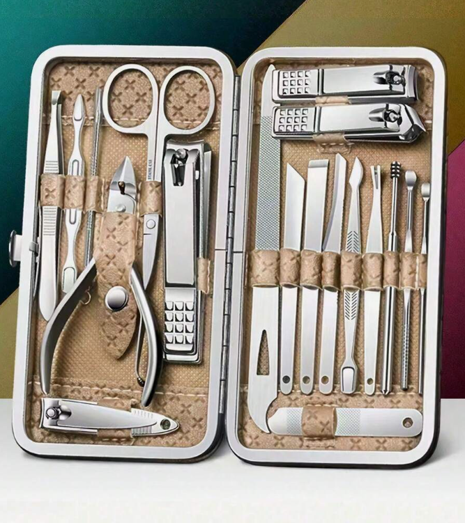 Manicure Pedicure Set,Professional Toenails Cuticle Cutter Clipper Fingernails Grooming Kit-Stainless Steel Nail Clippers Set Travel Case Eversky Store