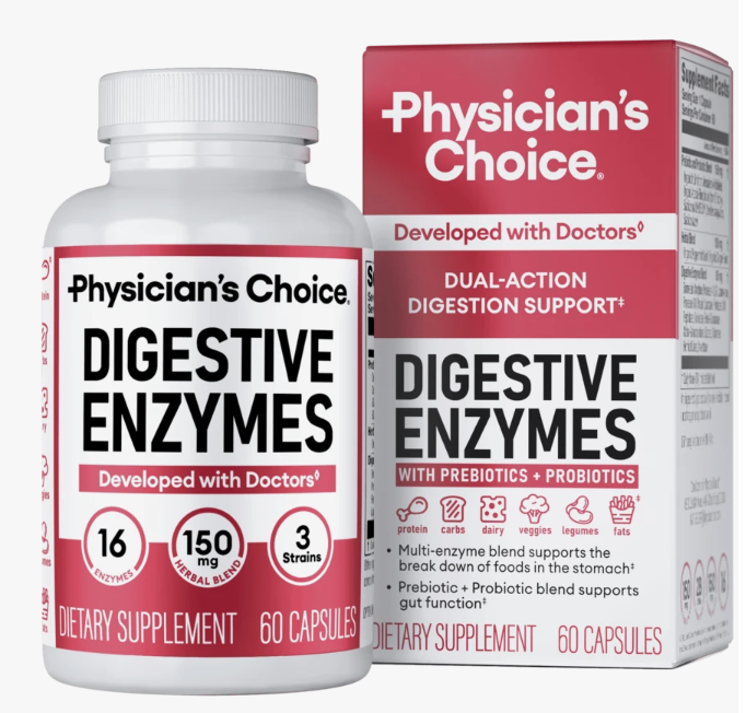Physician's Choice Digestive Enzymes – Gut & Digestive Health, Bloating Relief For Men & Women, 60ct Eversky Store