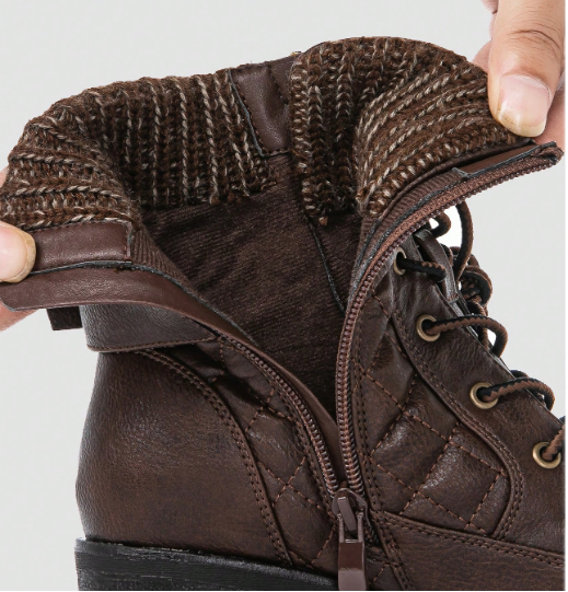 GLOBALWIN Women's Combat Boots Lace Up Comfortable Ankle Booties For Women Low Heel Fall Eversky Store