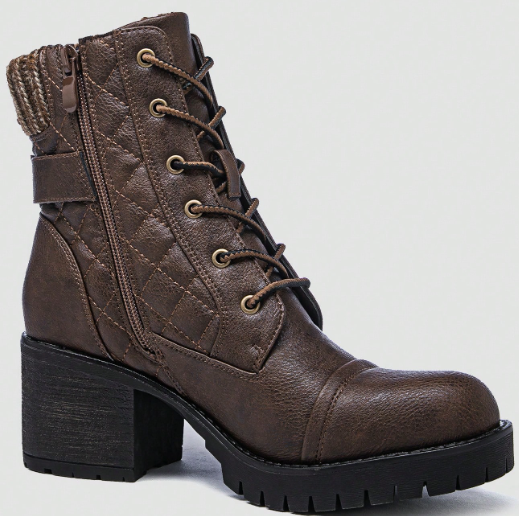 GLOBALWIN Women's Combat Boots Lace Up Comfortable Ankle Booties For Women Low Heel Fall Eversky Store