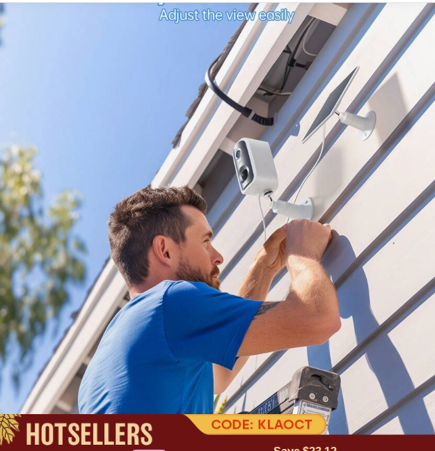 Solar-Powered IP65 Waterproof Security Camera, 3K High-Definition Outdoor/Indoor Wireless Camera, With Eversky