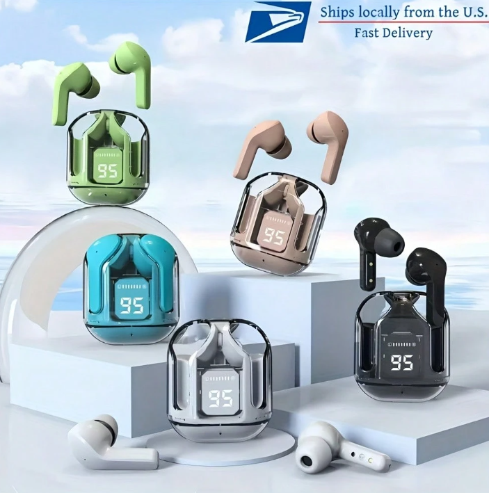 Wireless Earbuds With ENC Noise Cancelling, 3D Stereo Audio & Touch Control, LED Display Charging Case Eversky Store