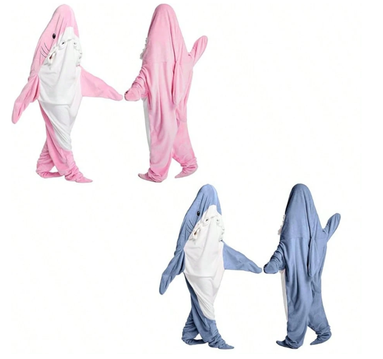 62.9 Inches Randomly Shipped In Blue Or Pink, The Wearable Shark Blanket Is Versatile Eversky Store