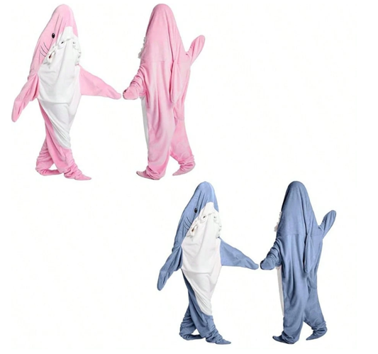 62.9 Inches Randomly Shipped In Blue Or Pink, The Wearable Shark Blanket Is Versatile Eversky Store