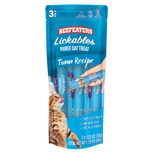 Beefeaters Lickables Tuna Recipe Puree Cat Treats, 1.59 oz Eversky Store