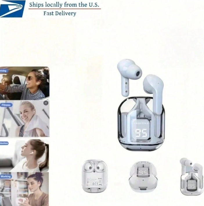 Wireless Earbuds With ENC Noise Cancelling, 3D Stereo Audio & Touch Control, LED Display Charging Case Eversky Store