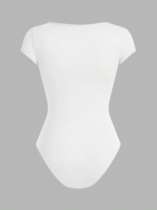 SHEIN EZwear 4pcs Women's Crew Neck Short Sleeve Bodysuit, Multicolor, Suitable For Summer Eversky Store