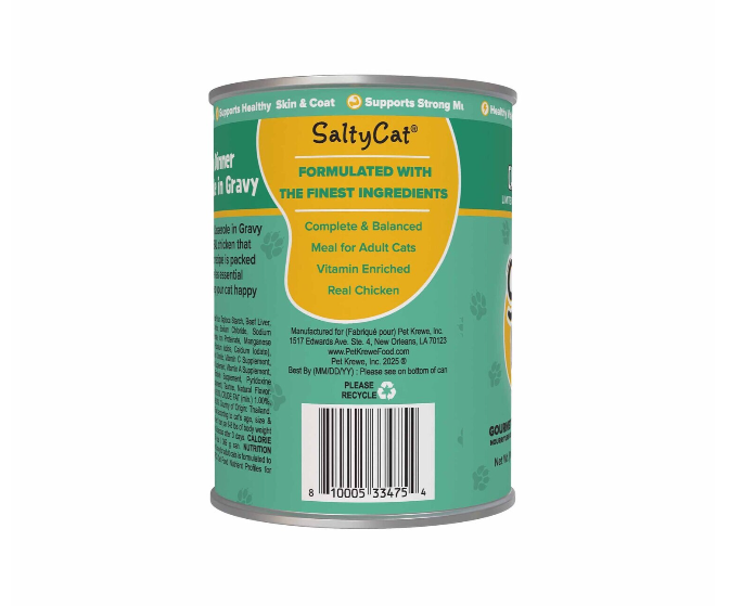 Salty Cat Chicken Dinner Casserole in Gravy Adult Wet Cat Food, 13-oz. Can Eversky Store